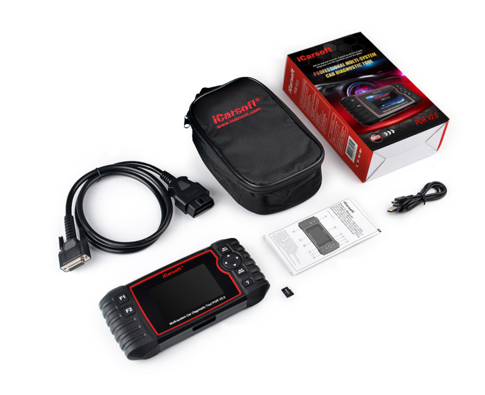 Scanner iCarsoft POR V2.0 effacement des codes défauts et analyse en temps réel des données OBD2