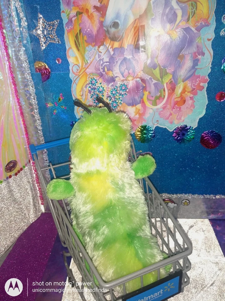🦄Ganz / Webkinz "Caterpillar" Green & Yellow Color HM434 '2009 10" Plush! - Image 2 of 4