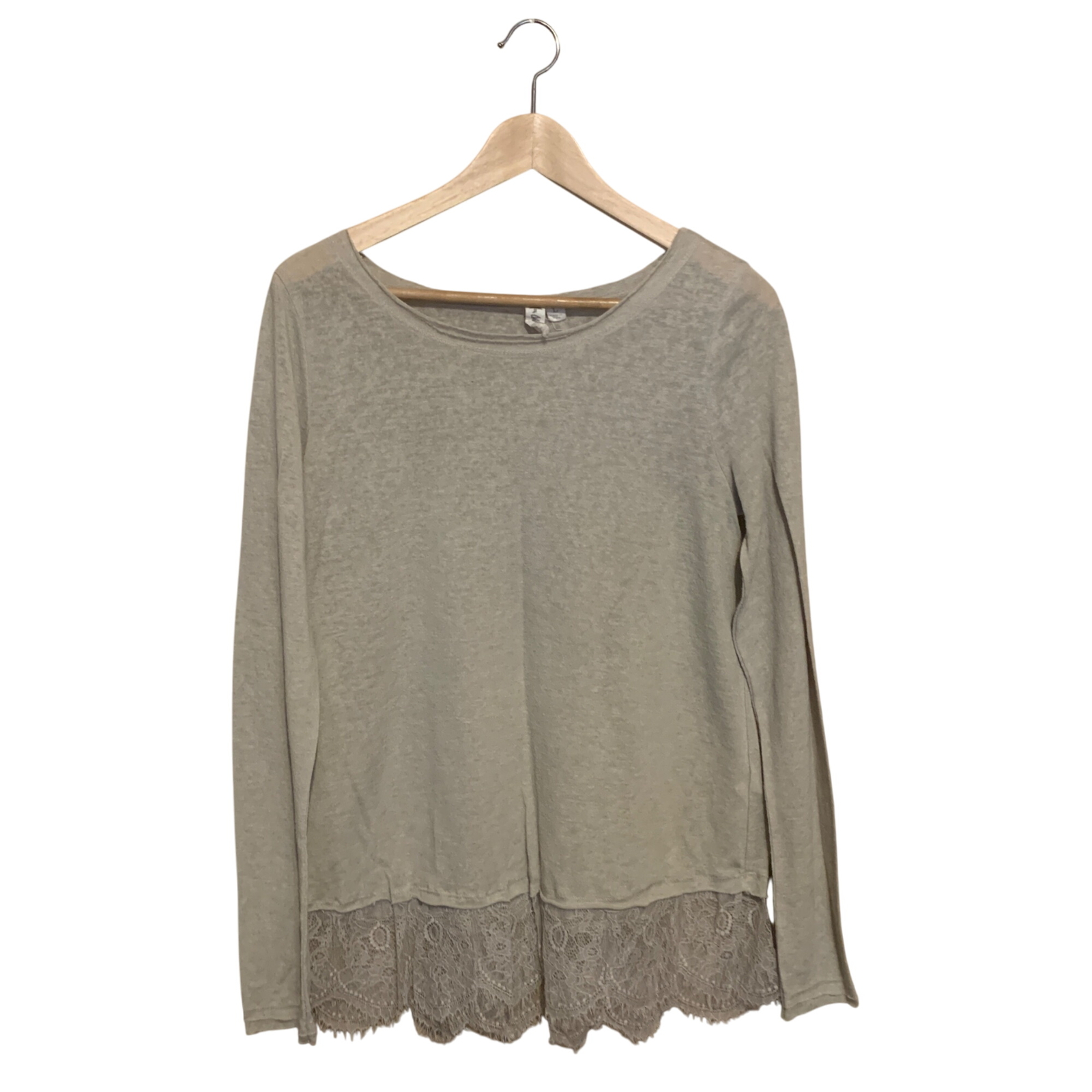 ALTRA Top donna Others Follow beige orlo pizzo trasparente manica lunga taglia M Lagenlook Boho