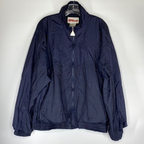Vintage Wilson Navy Blue Track Jacket Size XL eBay