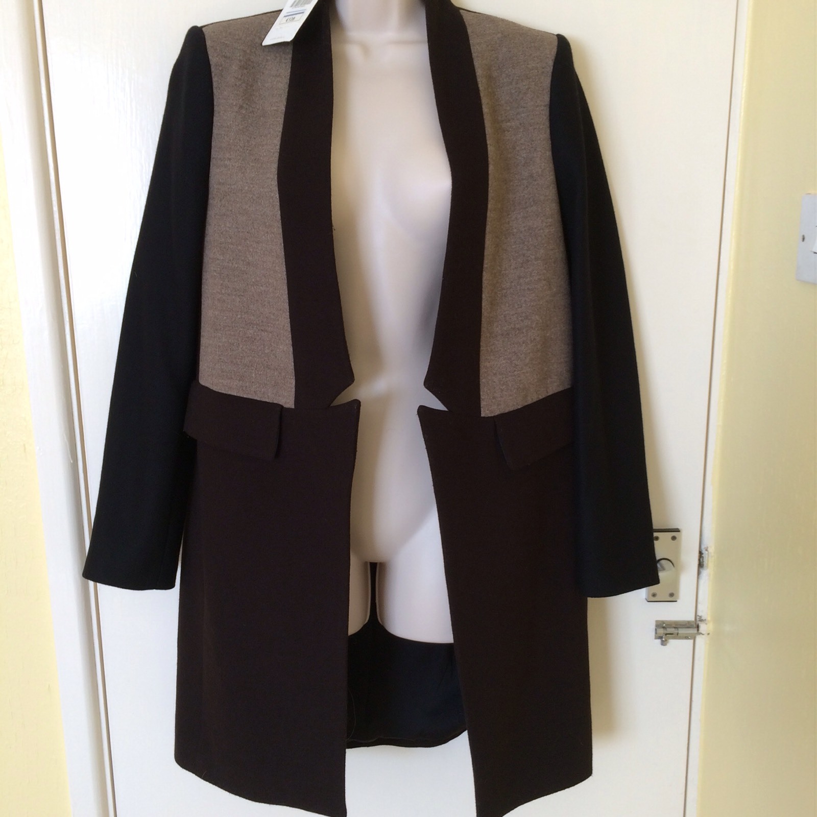 ALTRA Giacca cappotto Zara marrone beige misto lana taglia M UK10 PREZZO AL PUBBLICO £129