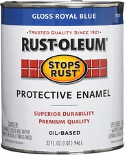 Rust-Oleum Stops Rust Brush On Paint, Quart, Gloss Royal Blue, (Pack of 1)