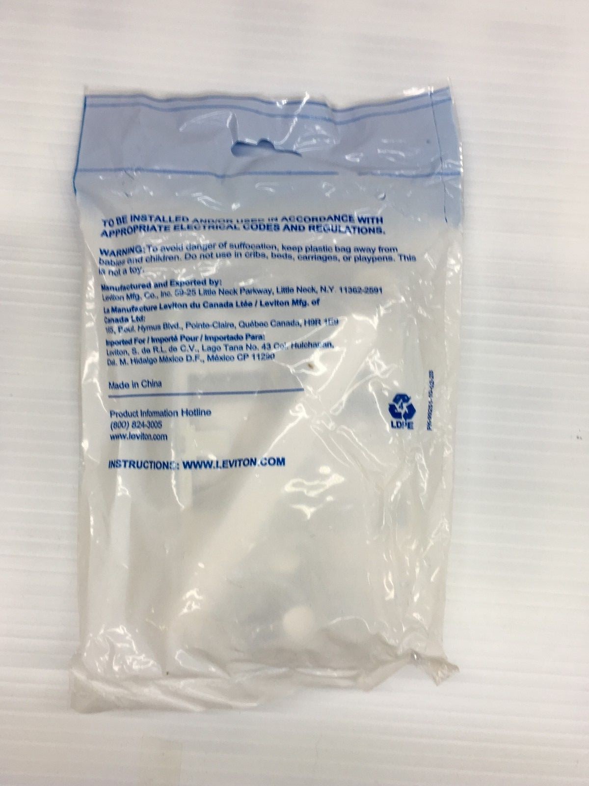 Leviton 40253W Telephone Wall Phone Jack 6P4C White b eBay