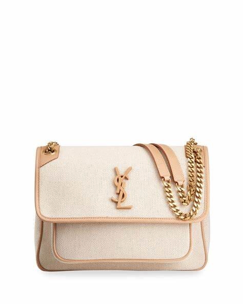 Yves Saint Laurent YSL Niki Bag Natural Canvas | eBay