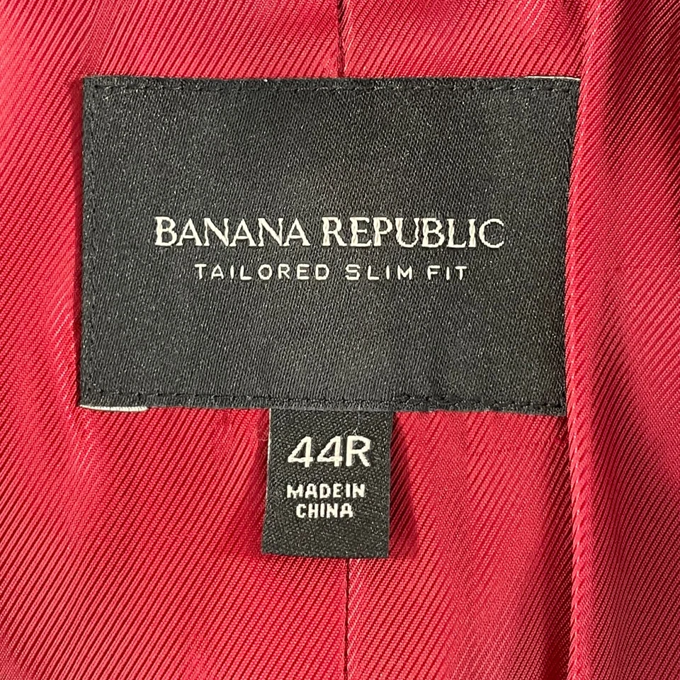 BANANA REPUBLIC Velvet Blazer Sports Coat Men 44R Black Tailored Slim Fit NWOT - Image 2 of 4