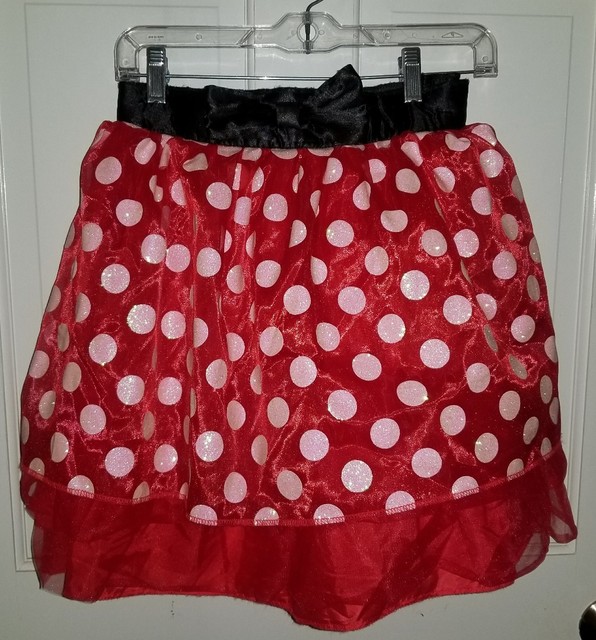 Disney Minnie Mouse red black polka dot full skirt. one size fits all