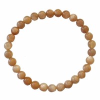 Mondstein Orange Armband Kugel 6 Mm SchöNe Schimmernde Farbe Auf Stretchband