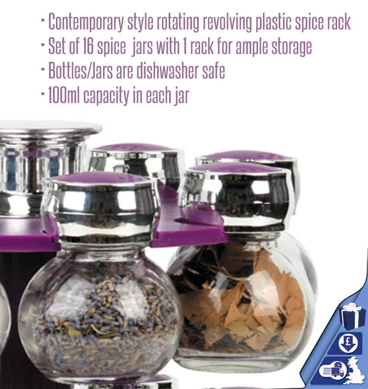 16-Bottle Chrome Revolving Spice Rack