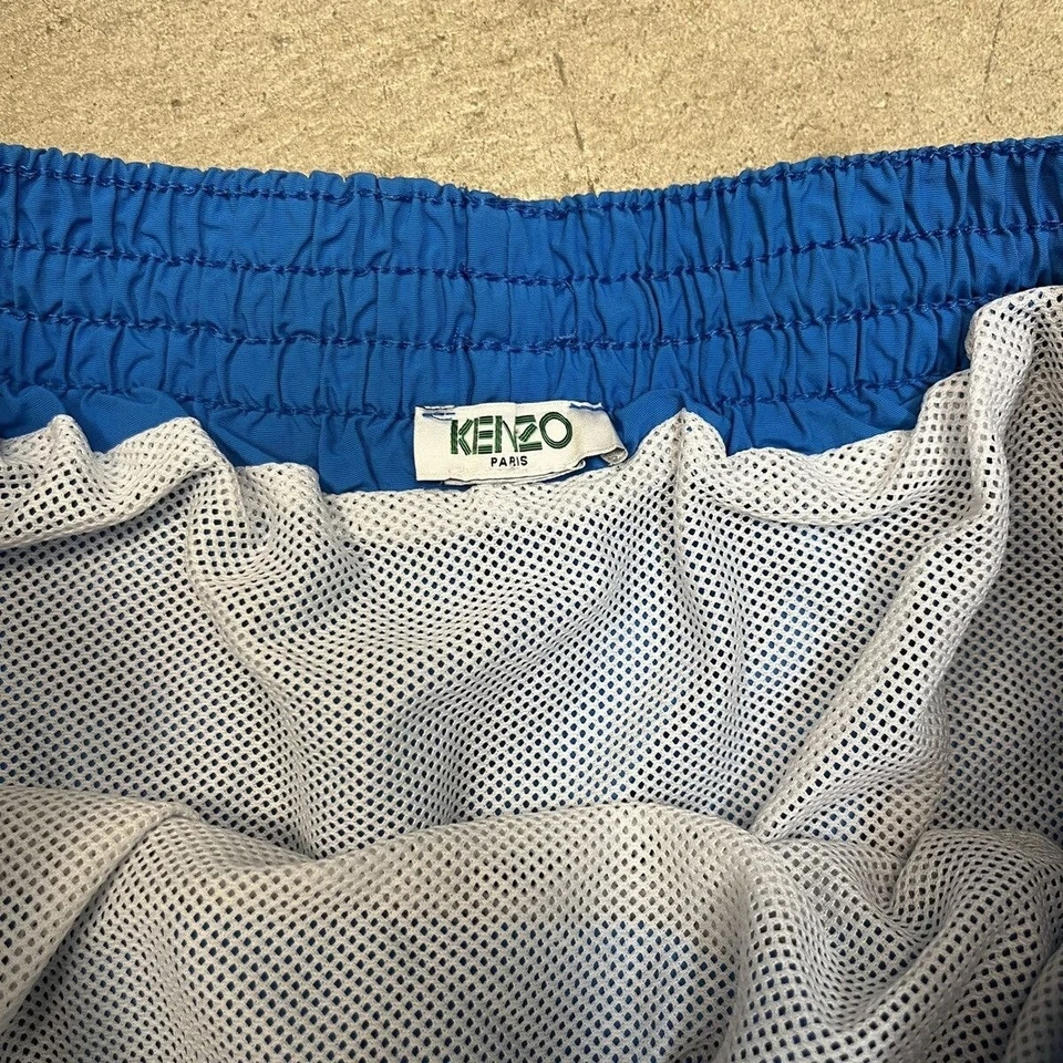 Kenzo Paris Shorts Swim Trunks Blue Spellout - Image 2 of 4
