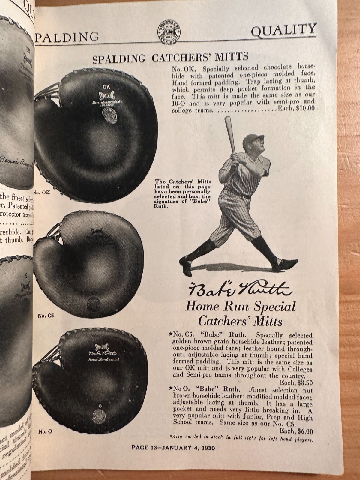 1930 AG Spalding & Bros. Athletic Equipment Catalog Baseball, Golf