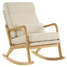 Upholstered Rocking Chair Single Sofa Accent Rocker Lounge Armchair