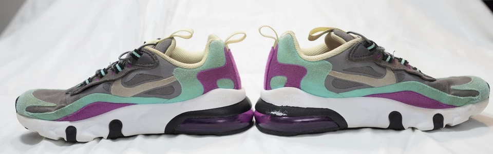 Niños Talla 3Y - Nike Air Max 270 React GS 'Gunsmoke Aurora Violet' Foto 3 de 4