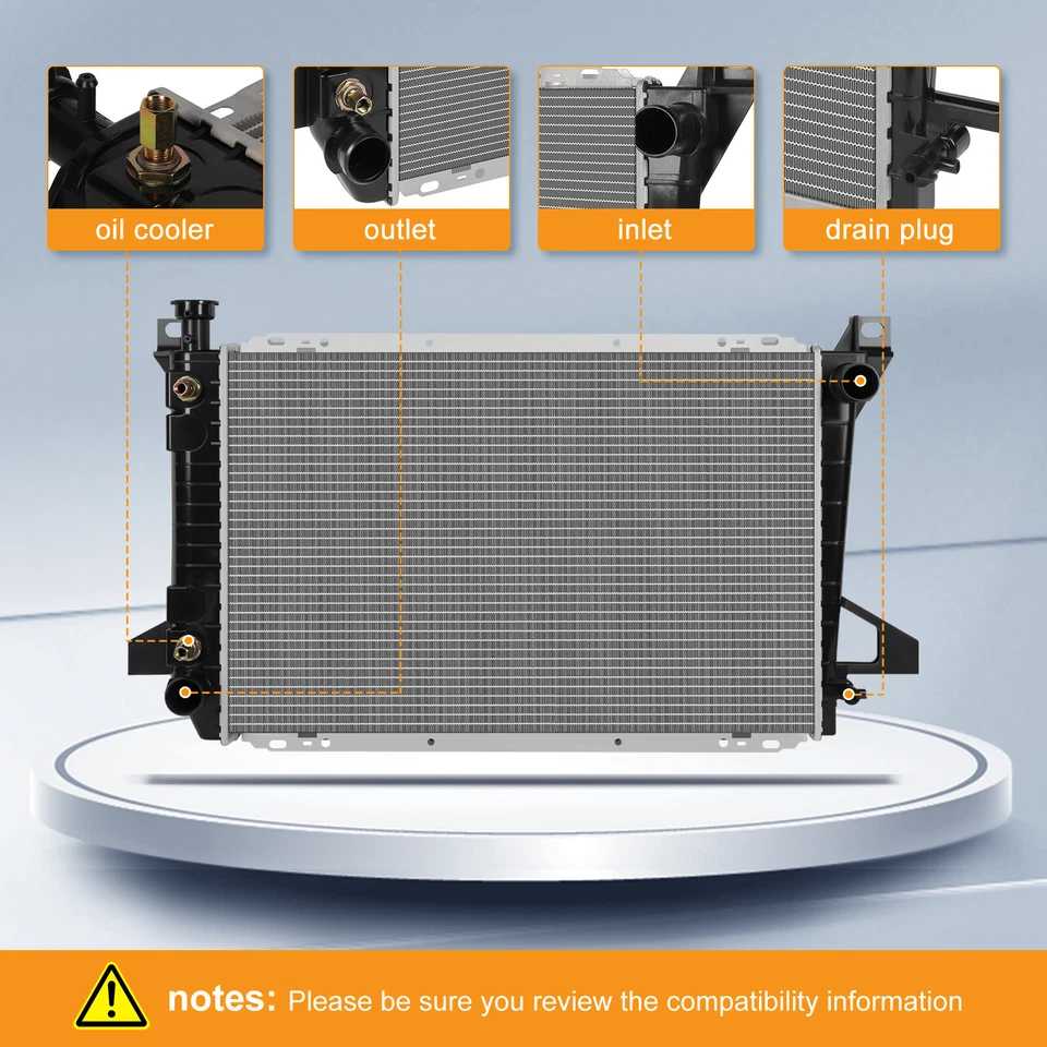 Crossflow Aluminum Radiator For Ford Bronco 1985-1997 Ford F-350 F-250 5.0L 5.8L - Изображение 2 из 4