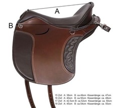 Selle de cheval anglaise en cuir marron, taille 15 à 18