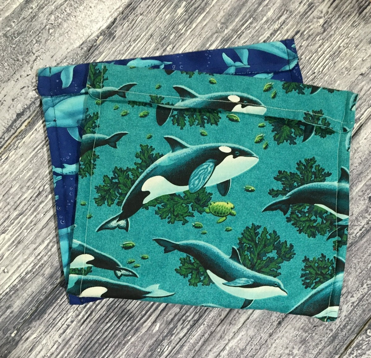 Dolphins Orca Killer Whales Sea Turtles Fish Kelp Microwave Baked Potato Bag