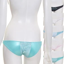 Center, Lace Low-rise Open crotch Bikini Panties Lustrous made in Japan L848