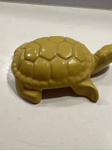 Vintage FRANKOMA Pottery Sunflower Yellow Glazed Turtle Figurine Paperweight - Picture 3 of 8