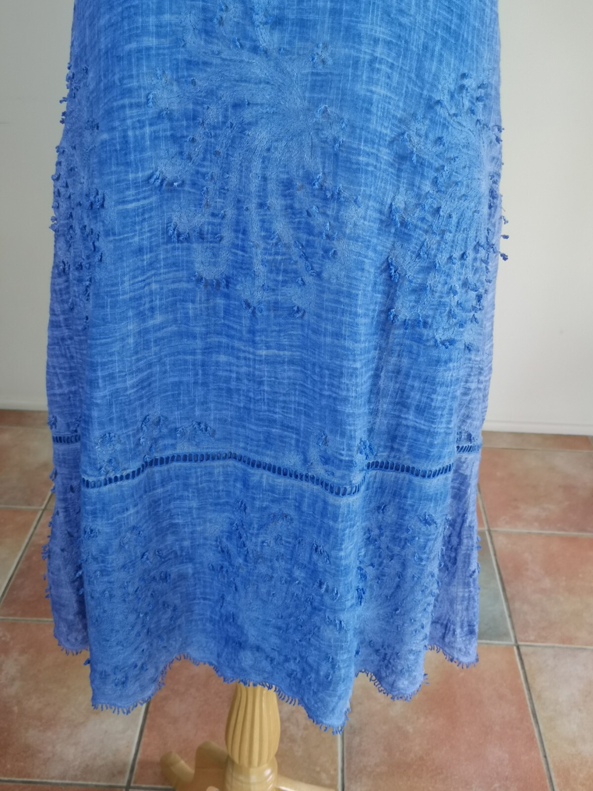 Lula Soul A Line Dress Short Sleeve Blue Texture … - image 7