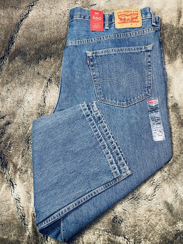 Levi’s 550 TM Hidden Size Med Wash Relaxed Denim Big & Tall Mens Jeans 44X30 NEW - Picture 10 of 11
