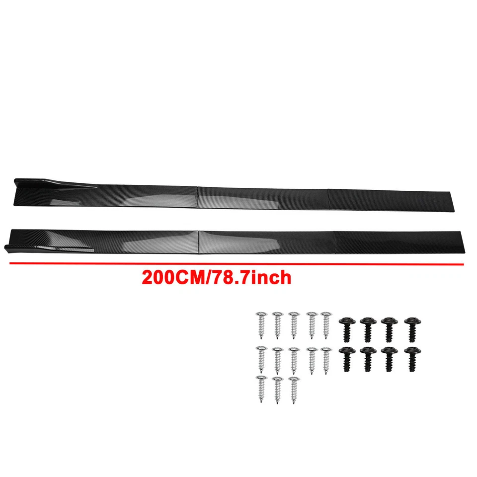 78.7" / 2m Carbon Fiber Side Skirts Extension Splitters LipFor Pontiac G8 G6 G3 - Imagem 2 de 4