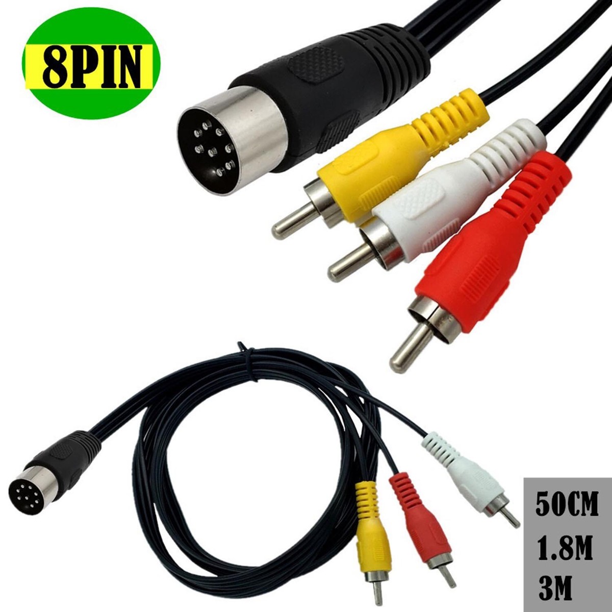 Cavo DIN 8 Pin A 3RCA, 8 Pin DIN Maschio A 3 RCA 3 RCA Maschio - Foto 6