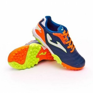 navy and orange turf shoes