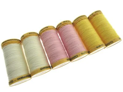 Tacking Thread by Gutermann Tailor Tacks - 6 x 200m Reels - Natural/Pink/Yellow