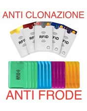 Porta Carte 5 Custodia Anti Frode RFID Protezione NFC Credito Bancomat Anticlone