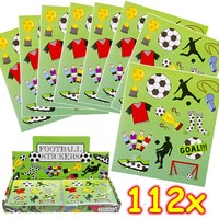 112 Kinder Sticker Fussball - Aufkleber Mitgebsel Kindergeburtstag Basteln Set