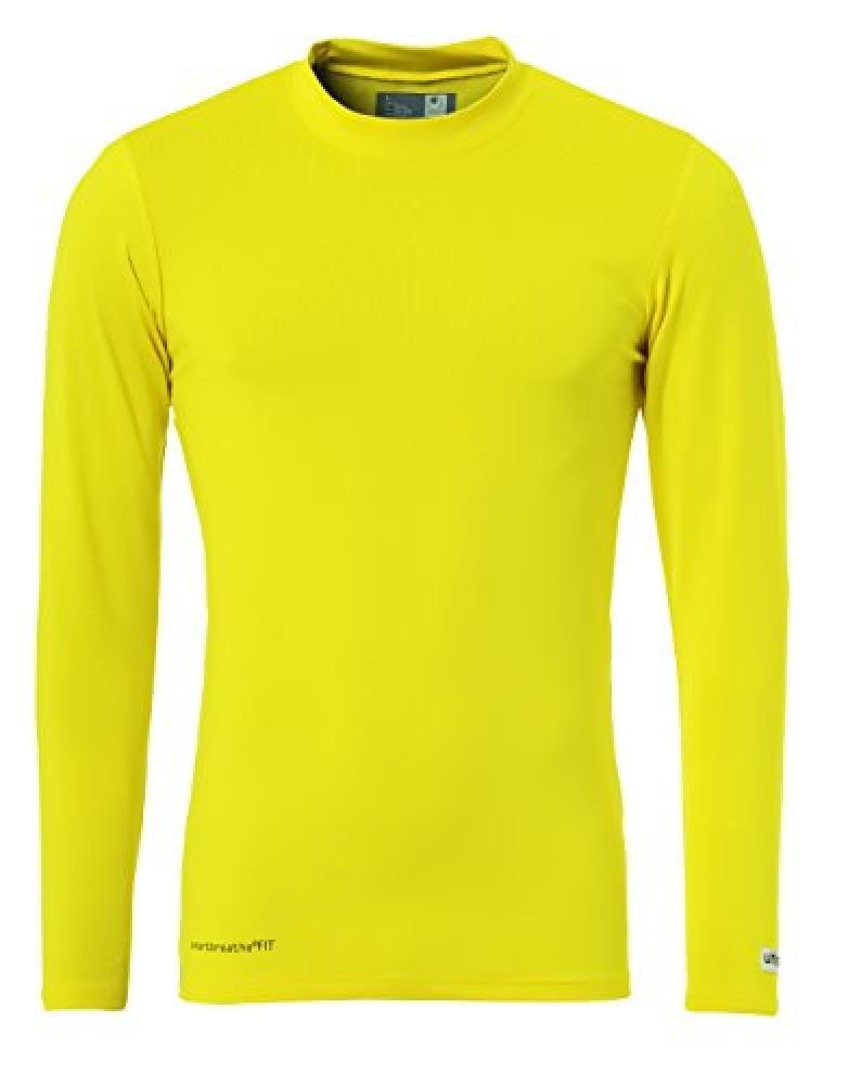 (TG. M) uhlsport, Distinction Colors Baselayer Uomo, limonengelb, M - NUOVO