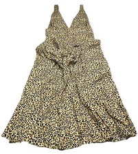 Asos Design Womens Maxi Dress Sz 6 Leopard Animal Print V Neck Sleeveless