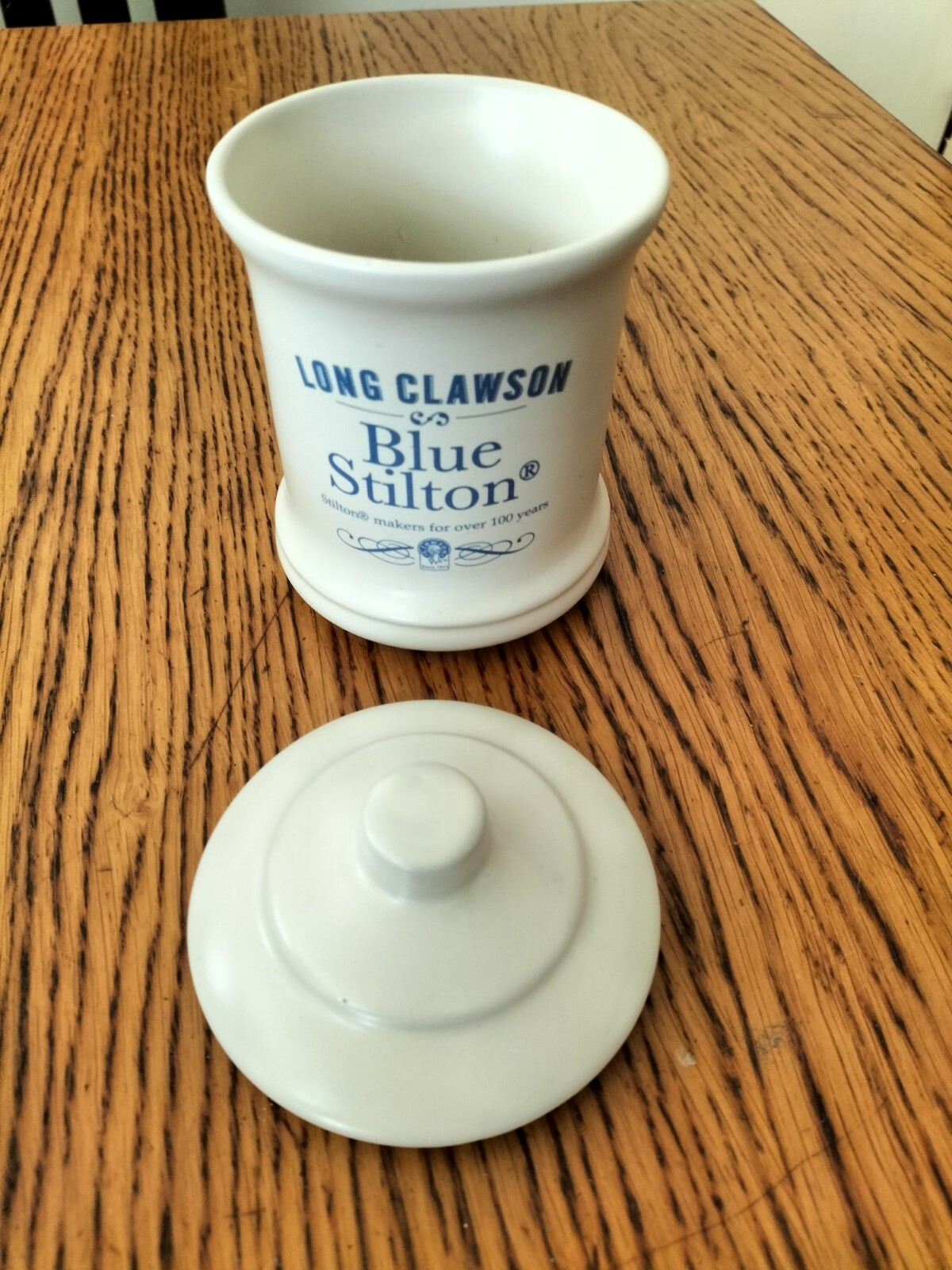 Long Clawson Blue Stilton Ceramic Jar Pot with Lid London Pottery