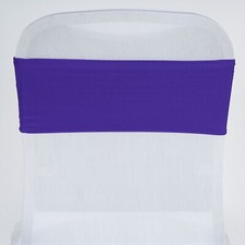 10 Purple Spandex STRETCHABLE CHAIR SASHES Wedding Party Decorations SALE