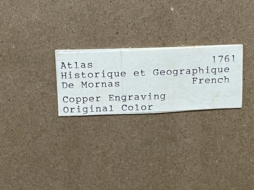 Atlas Historique et Geographique De Mornas. French copper engraving dated 1761 - Image 3 of 4