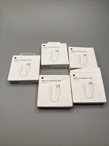 Lot Of 5 Genuine Apple USB-C to 3.5mm Headphone Jack Adapter (A2049)