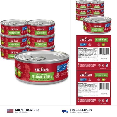King Oscar Yellowfin Tuna in Extra Virgin Olive Oil, 5 Ounce Cans (Pack of 6)...