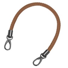 50cm Short Leather PU Braided Purse Replacement Handle - Light Brown, Black