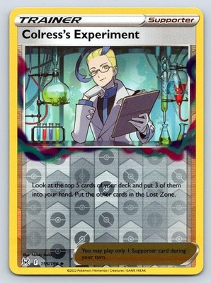 COLRESS'S EXPERIMENT 155/196 UNCOMMON LOST ORIGIN POKEMON REVERSE HOLO LP