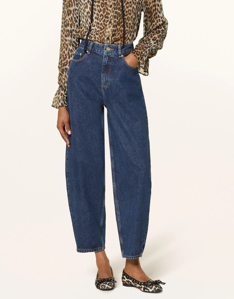GANNI dark wash Stary jeans featuring a barrel leg - Size 29W/32L