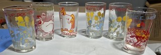 VHTF MINTY LOT OF SIX 1976 Juice GLASSES Warner Bros Bugs Bunny On Bottom Pepsi