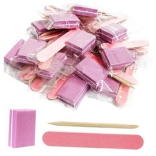 Disposable Manicure kit Individually Package, Mini Nail 80/100 Grit Pink 20