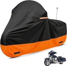 Motorcycle Cover Black-Orange fit for Harley Davidson Road King Black Orange