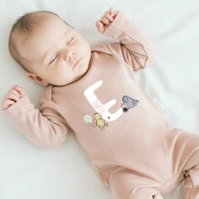 Personalised Pooh Bear Initial Pink Babygrow With Optional Matching Acessories
