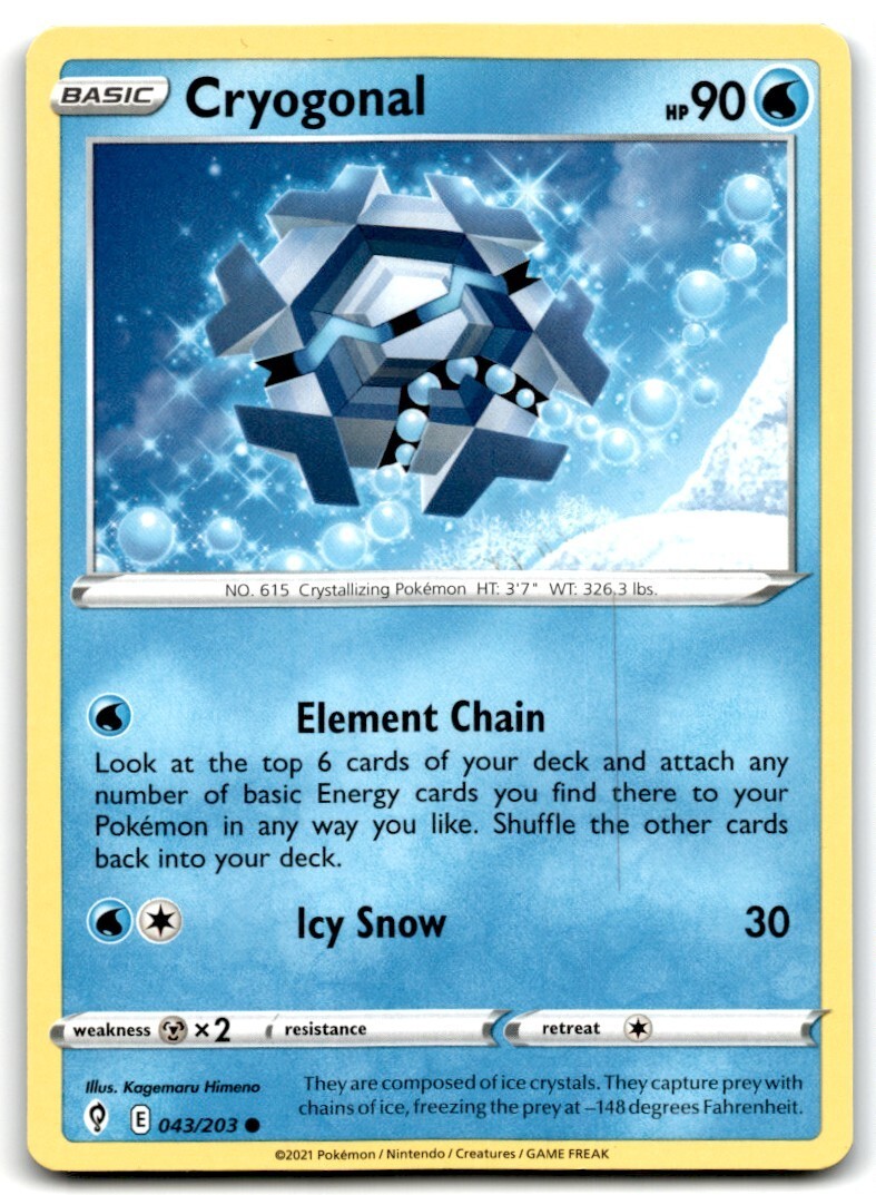2021 Sword & Shield - Evolving Skies Cryogonal Basic/Common #43