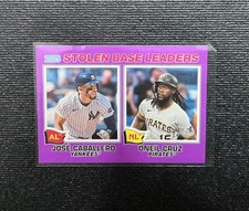 2026 Topps Heritage Stolen Base Leaders #4 Light Purple Border Yankees Pirates