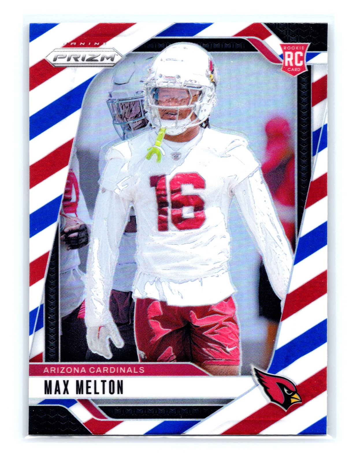 2024 Panini Prizm Football #376 Max Melton RC Red White & Blue Prizm Cardinals