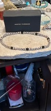 David Yurman Sterling 14Gold And Onyx Bead Necklace 15.5 inches clasp to clasp
