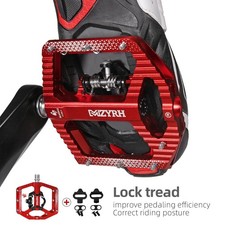 Pedales MTB Doble Cara Pedales De Bicicleta Montaña GEWAGE - Doble Cara SPD Y Plataforma, Reflectores, Tensión Ajustable Pedales Con Reflectores