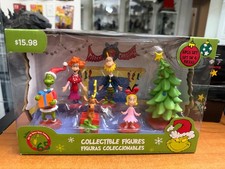 Dr Seuss THE GRINCH COLLECTIBLE FIGURES 6 PIECE SET CHRISTMAS Holiday