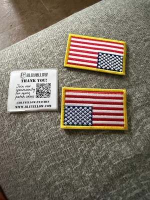 Bluyellow American Flag Embroidered Patch